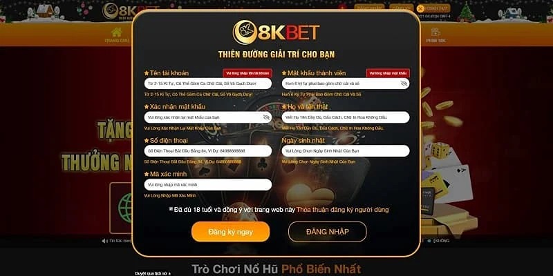 Câu hỏi thường gặp 8Kbet về tạo lập tài khoản